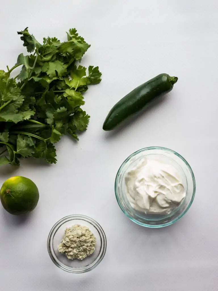 ingredients to make creamy jalapeno dip