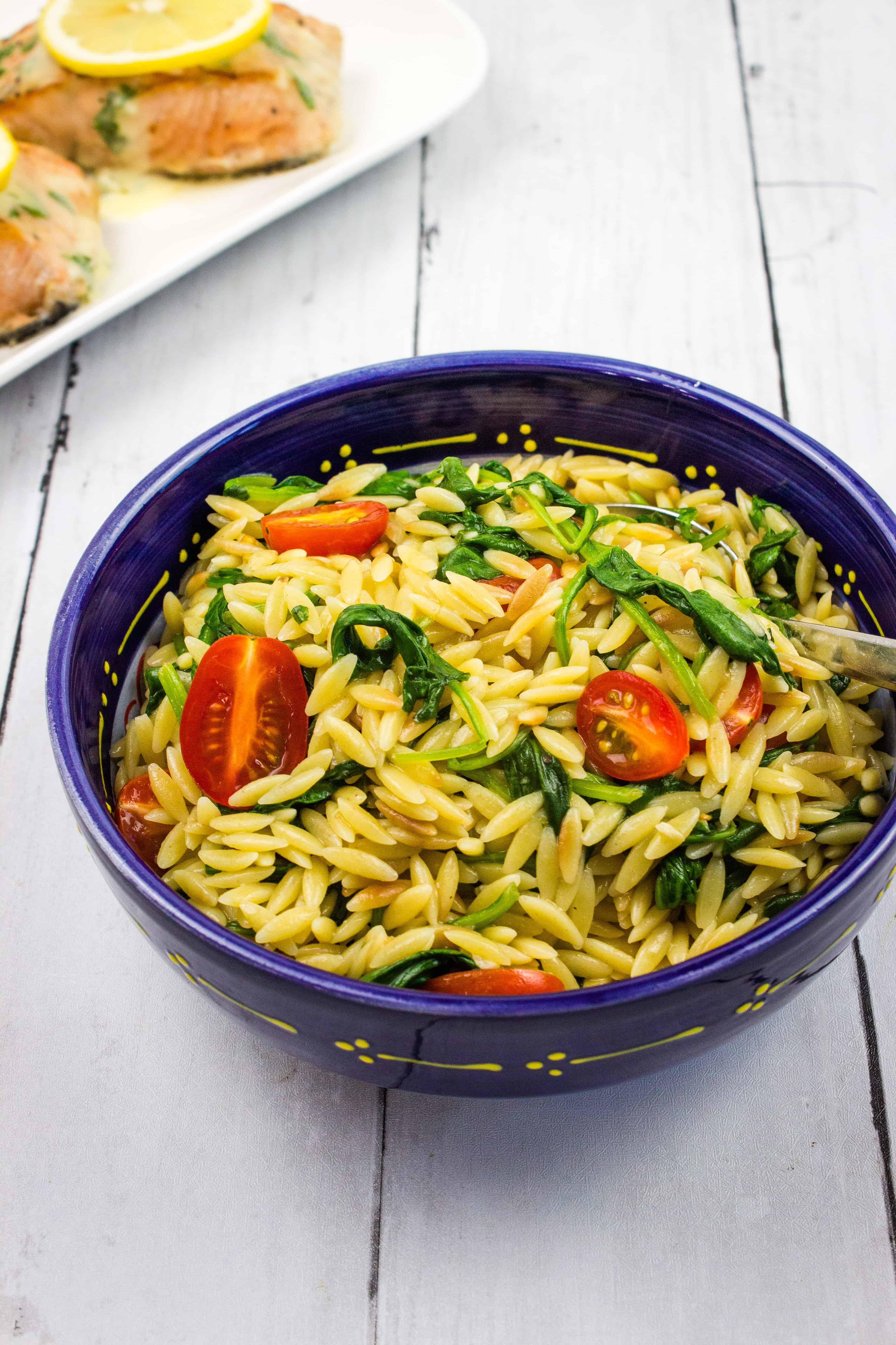 Creamy Spinach Orzo with Tomatoes - Cook What You Love