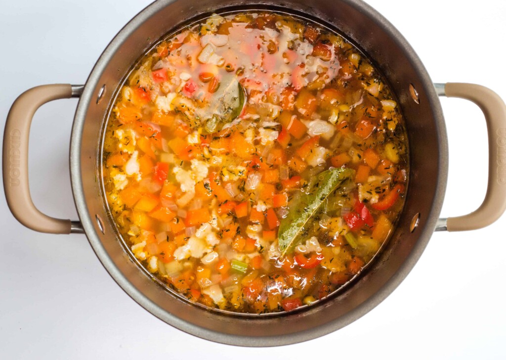 everything into the pot to simmer