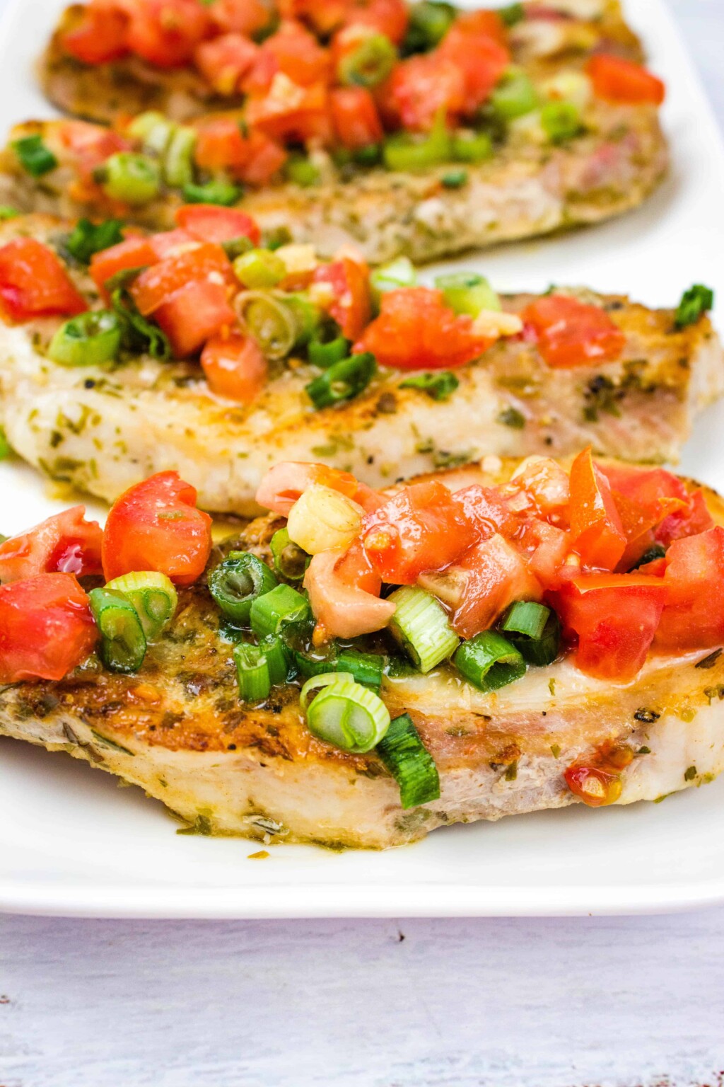 Pork Chops with Tomato & Green Onion Relish - Cook What You Love