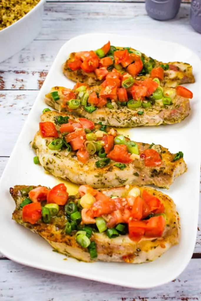 Pork Chops with Tomato & Green Onion Relish - Cook What You Love