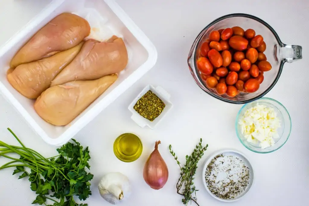 Ingredients to make Mediterranean Chicken Bake