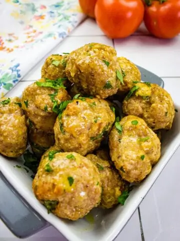 air fryer turkey meatballs in a bowl