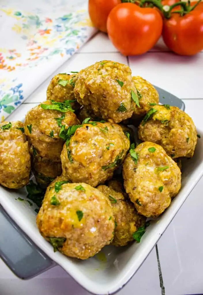 air fryer turkey meatballs in a bowl