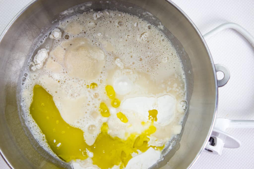 Everything into the bowl.