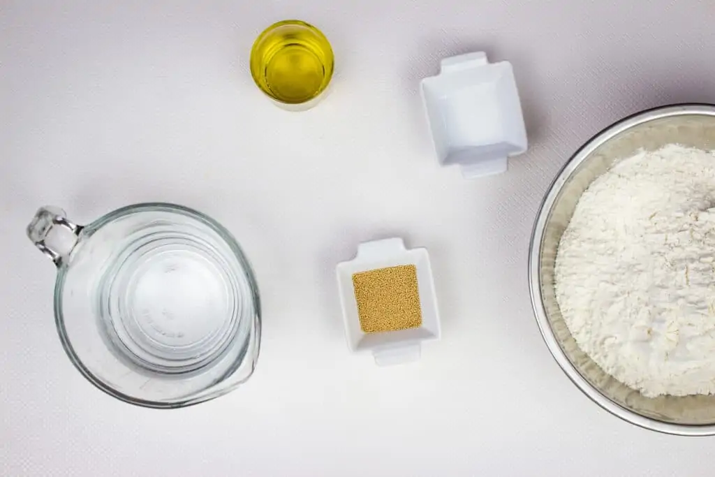 ingredients to make easy pizza dough