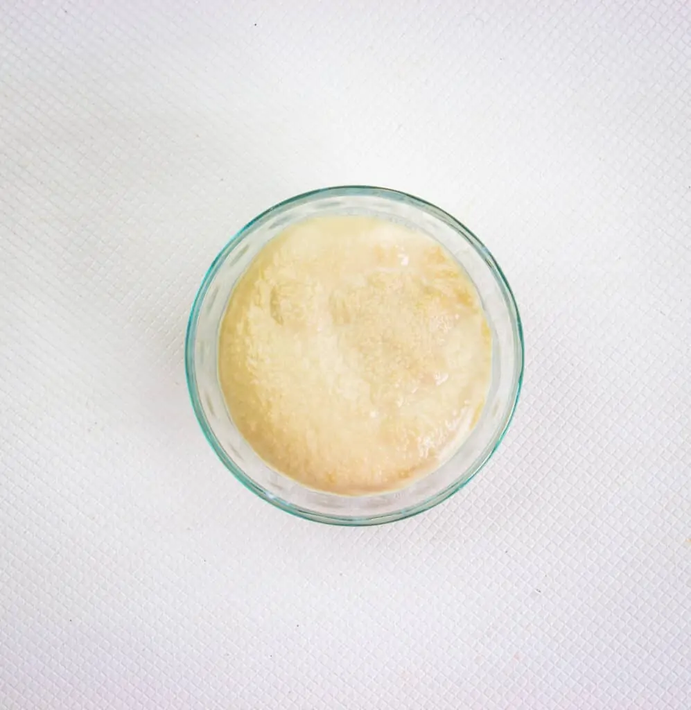 risen yeast in a small bowl