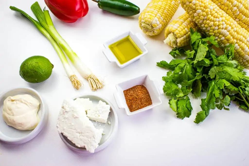 ingredients to make Mexican street corn salad