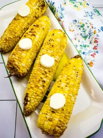 roasted air fryer corn on the cob
