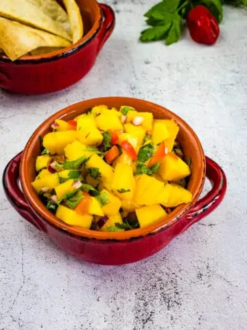 mango habanero salsa in a bowl
