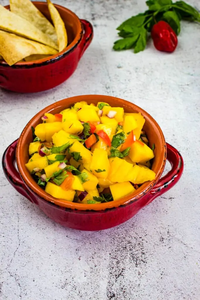 mango habanero salsa in a bowl