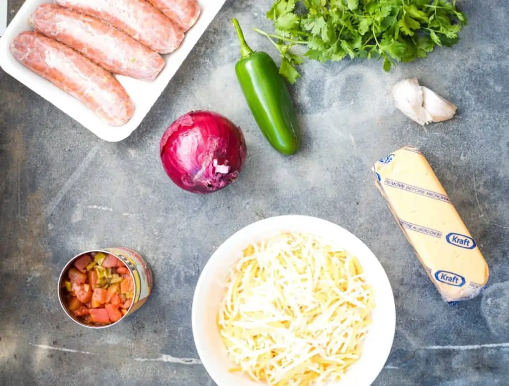 ingredients to make smoked queso dip