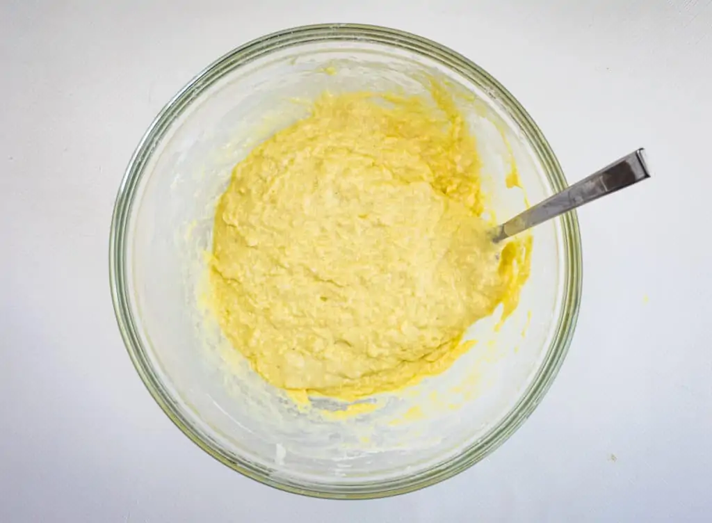 flour added to the corn fritter batter