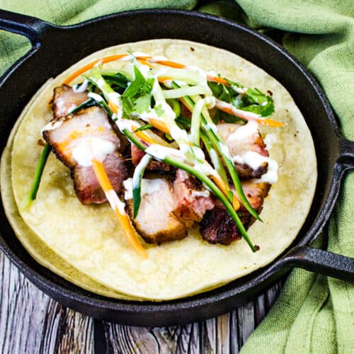 Smoked Pork Belly Tacos w/ Spicy Pickled Veggies - Cook What You Love