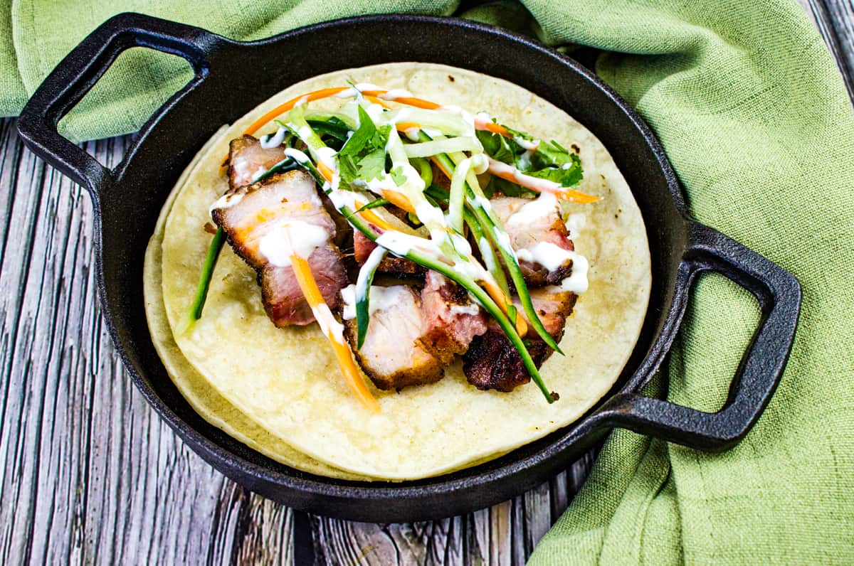 Smoked Pork Belly Tacos w/ Spicy Pickled Veggies - Cook What You Love