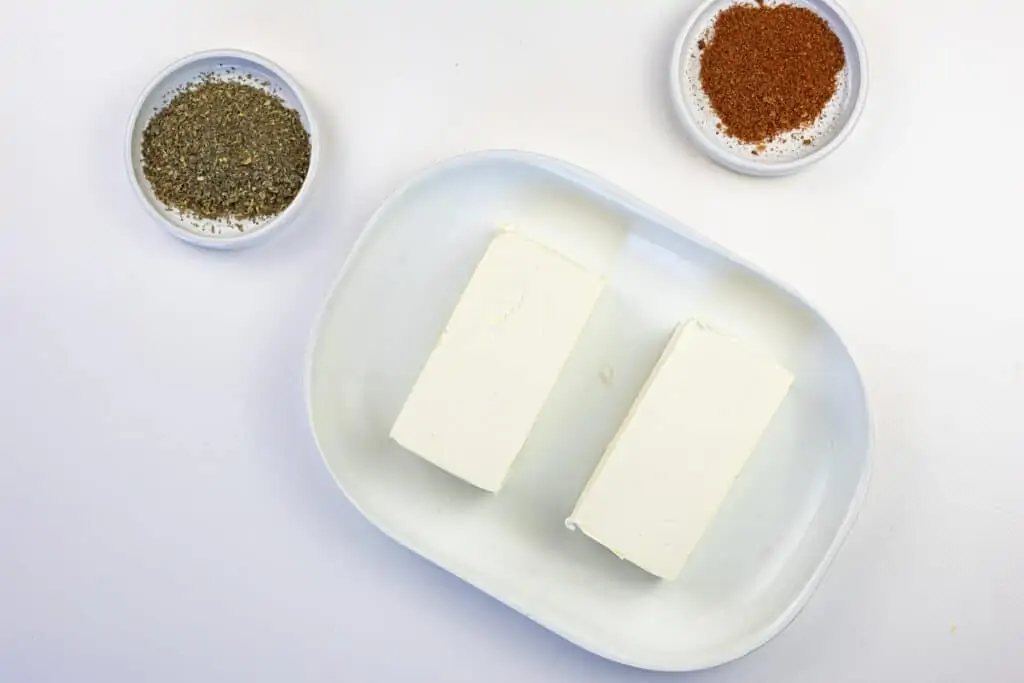 Ingredients to make smoked cream cheese