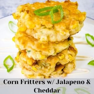 a stack of corn fritters