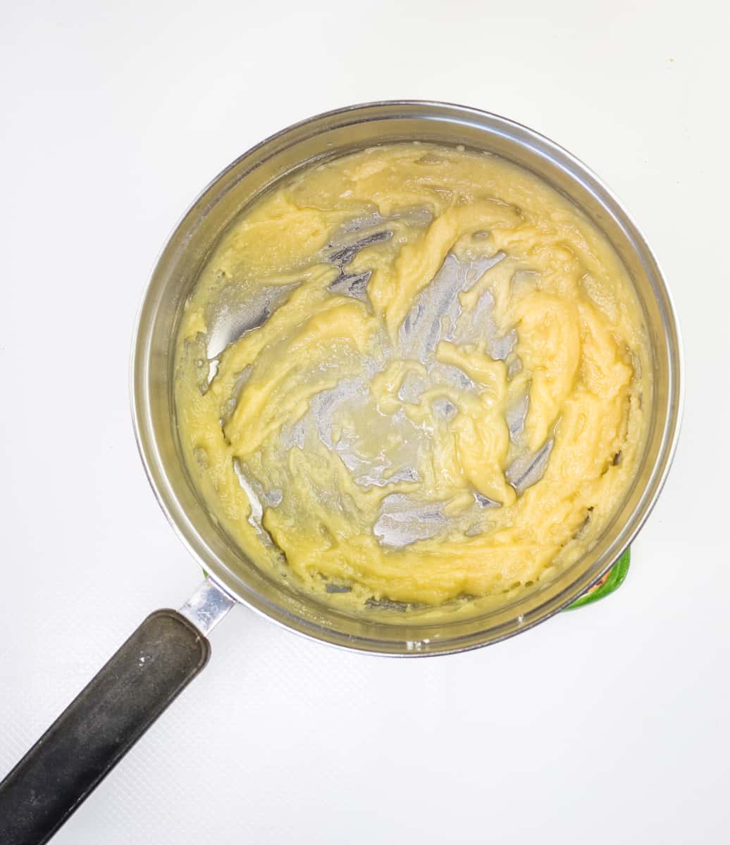 mixing butter and flour to make a roux