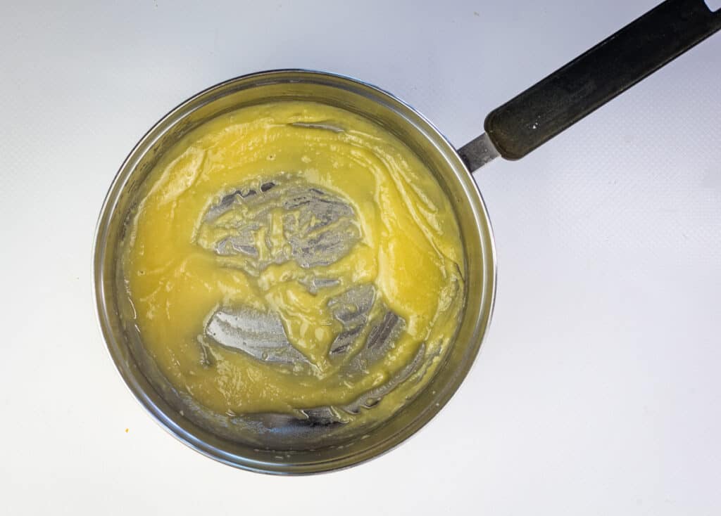 melted butter mixed with flour in a saucepan