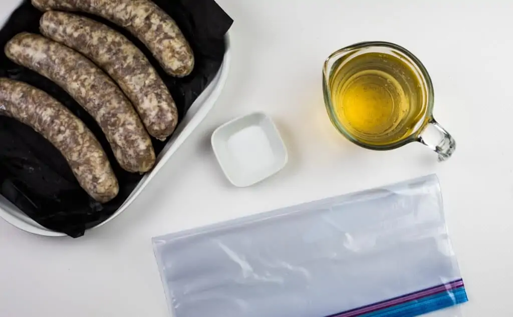 ingredients to sous vide sausage