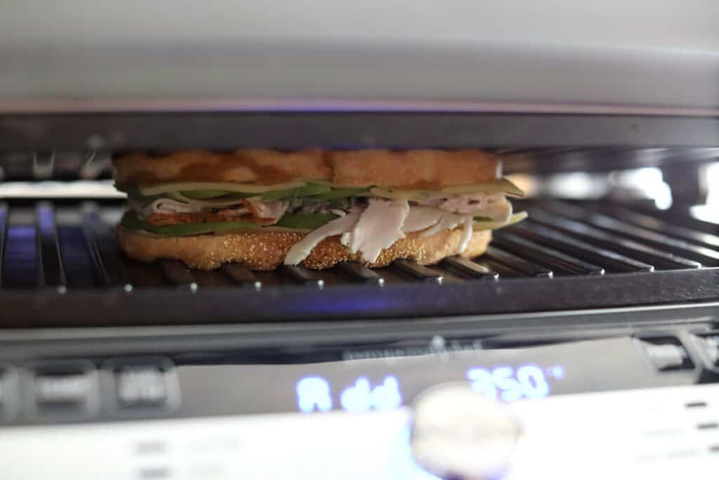 sandwich in panini press