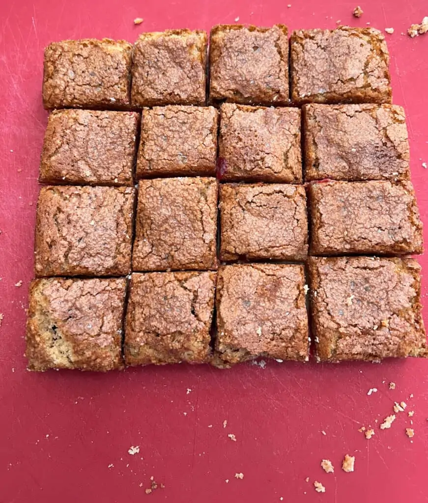 On a cutting board and cut into squares