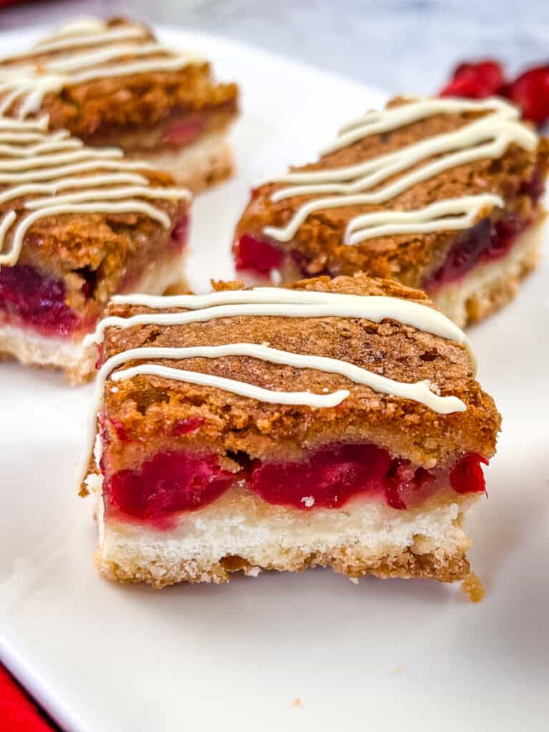cranberry bars on a plate