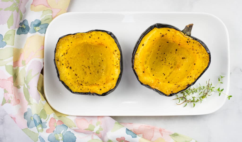 finished maple roasted acorn squash