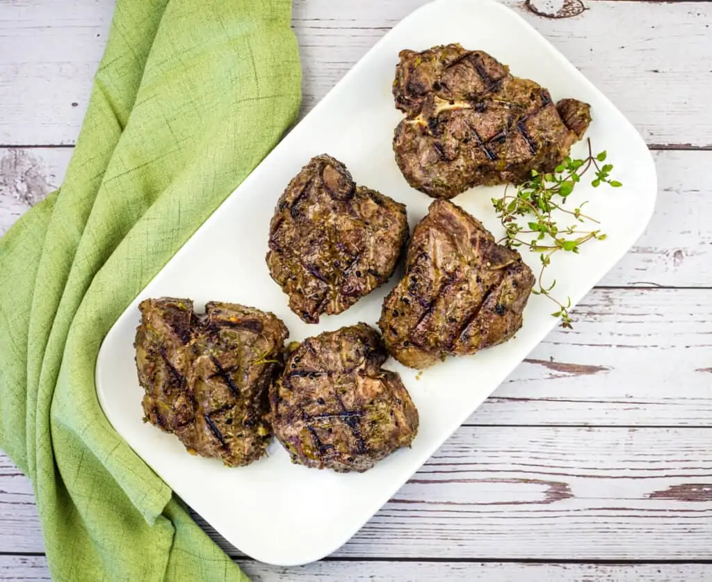 smoked lamb chops on a plate