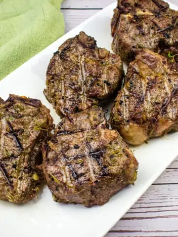 smoked lamb chops on a plate