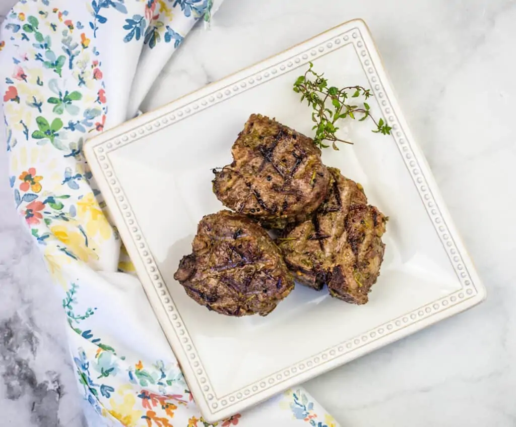 Smoked Lamb Chops on a plate.