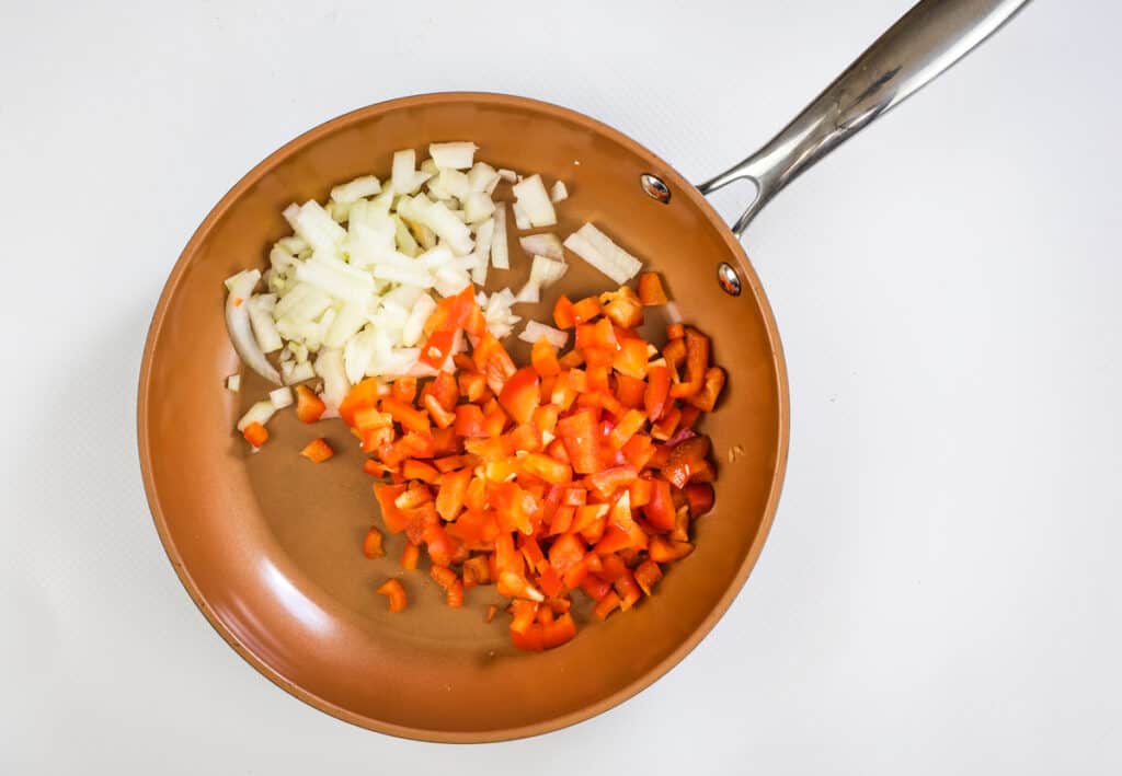 sauteeing the veggies