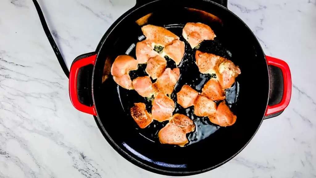 brown the chicken in the Instant pot dutch oven