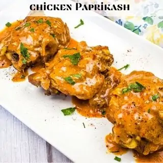 chicken paprikash on a plate