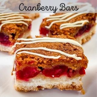 cranberry bars on a plate