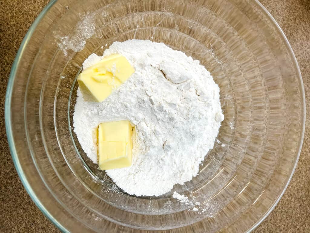 mix the butter and flour to make the dumplings
