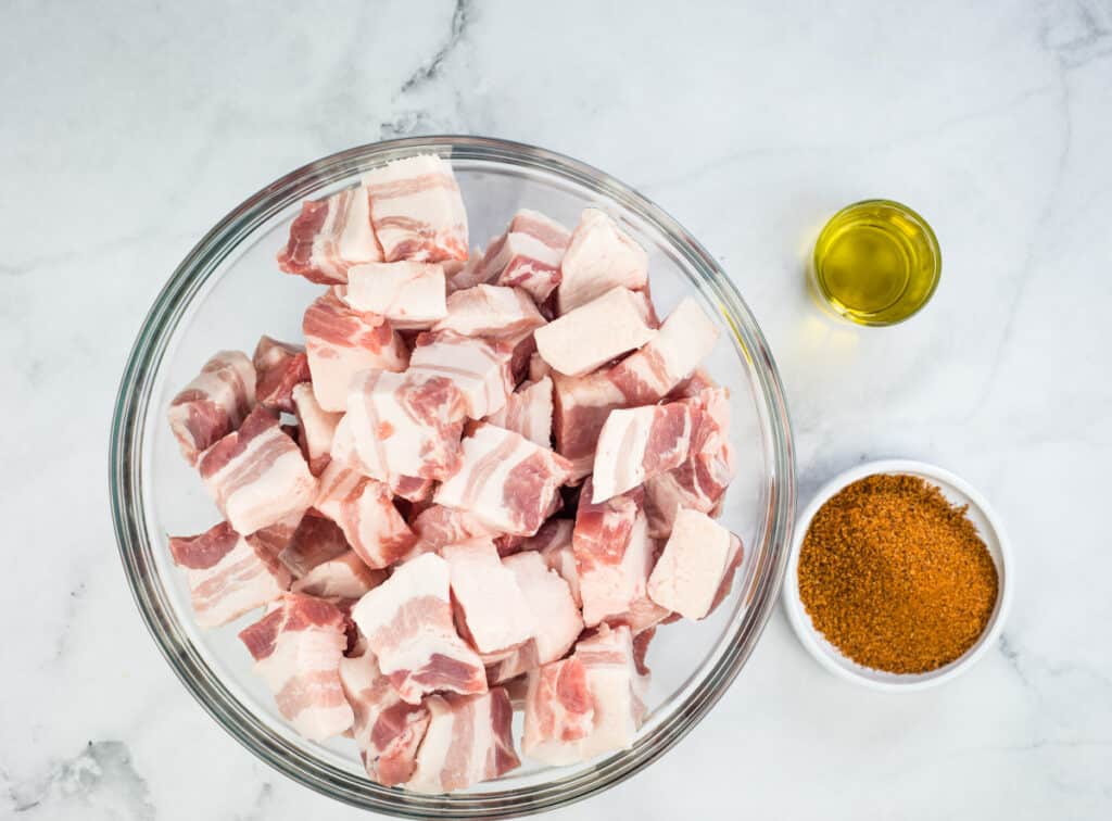 diced pork belly