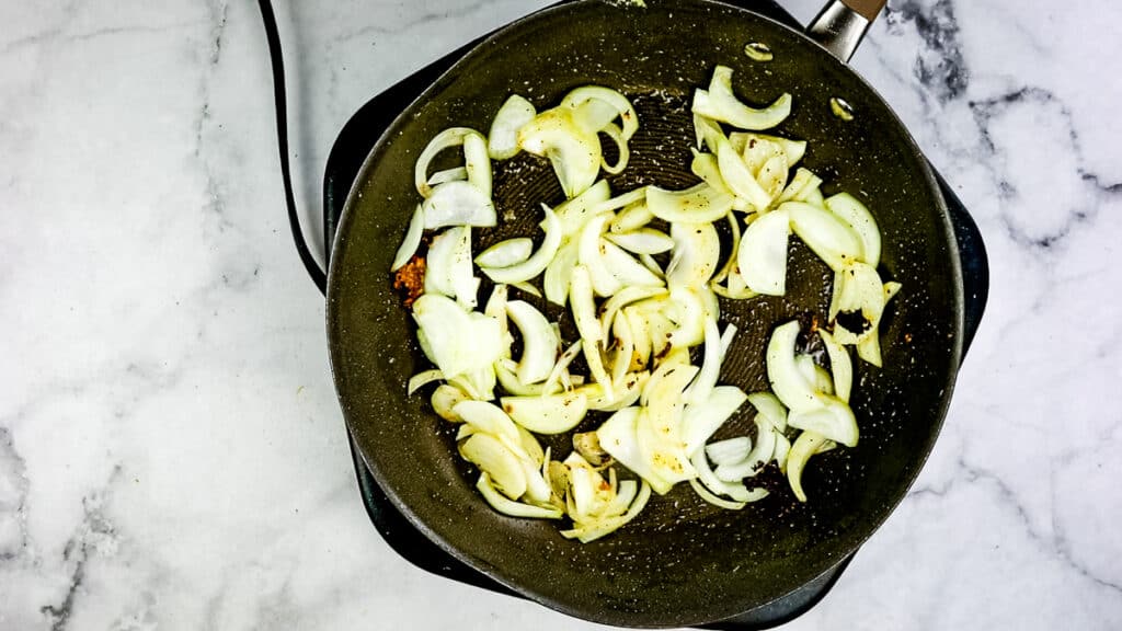 sautee the onions then deglaze the pan with wine