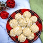 A plate of eggnog cookies with spiced rum glaze