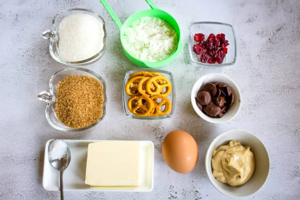 ingredients to make peanut butter reindeer cookies