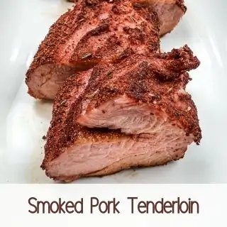 smoked pork tenderloin on a plate