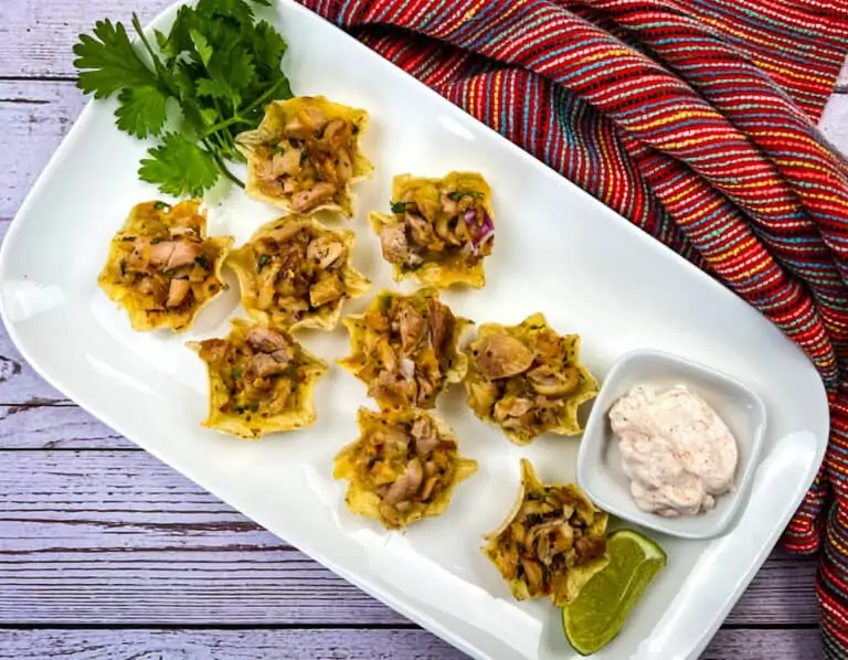 Cooked Smoked Chicken Tortilla Bites ready to eat!