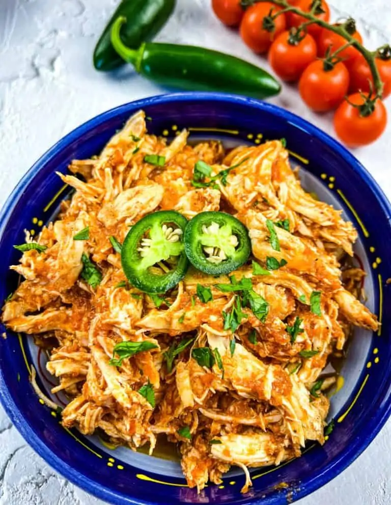 chicken tinga instant pot recipe in a serving bowl