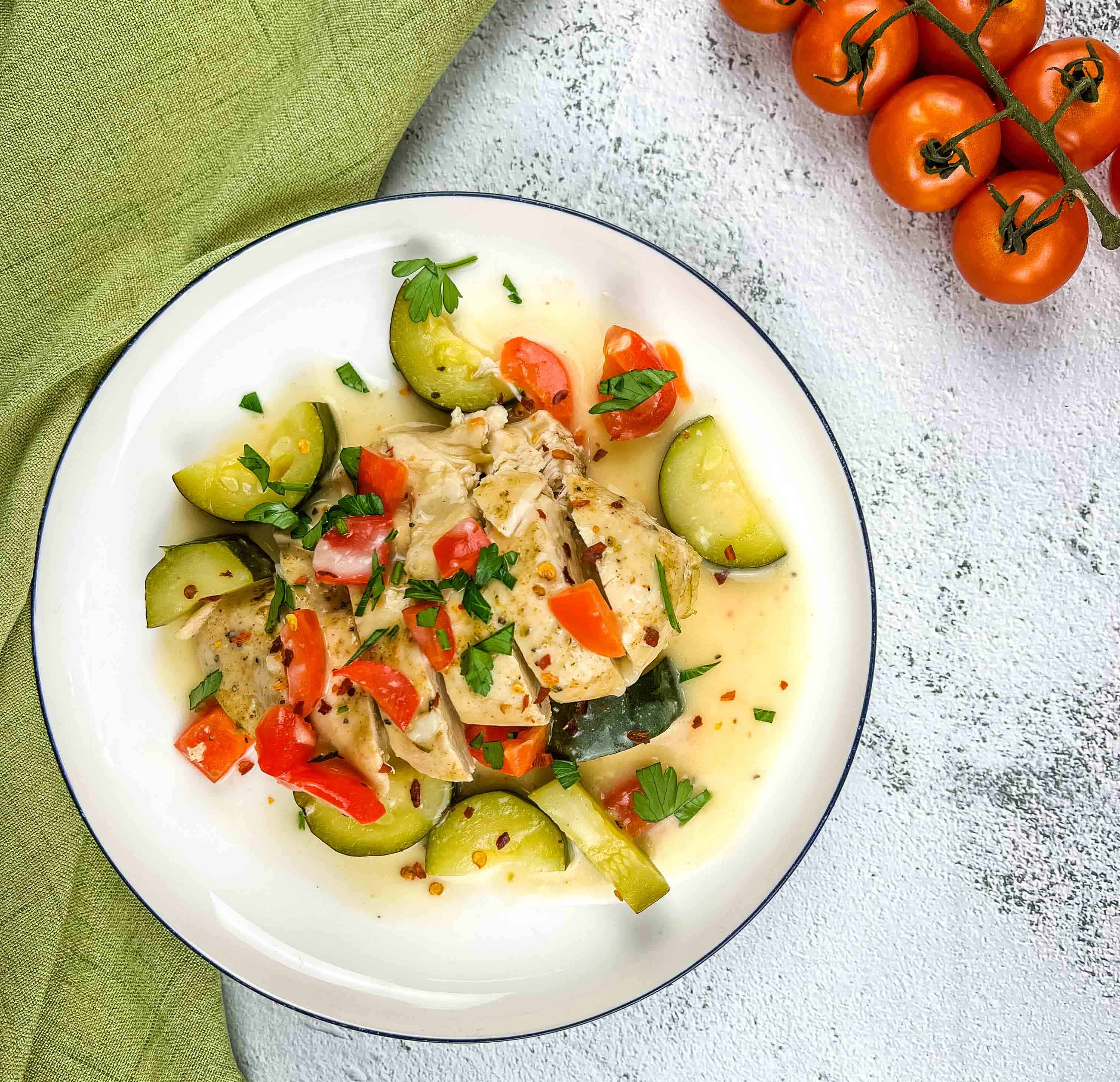 Creamy Italian Chicken on a plate.