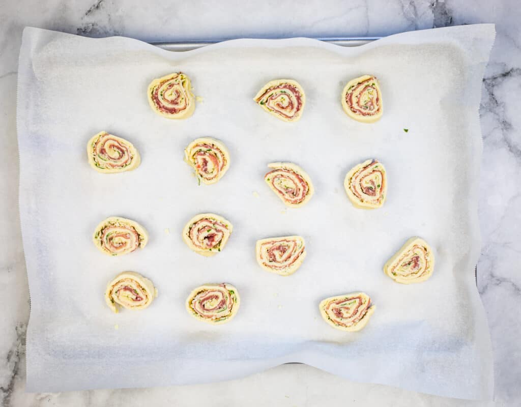 bake on parchment paper lined baking sheet