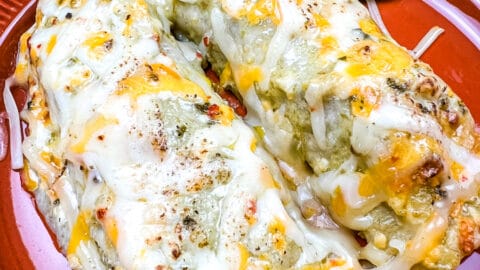 smoked chicken enchiladas on a plate