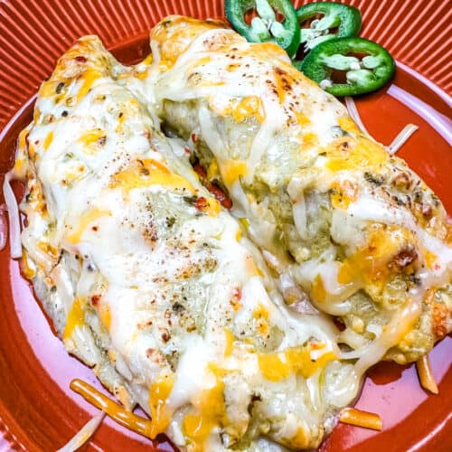smoked chicken enchiladas on a plate