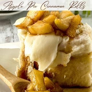 apple pie cinnamon roll on a plate