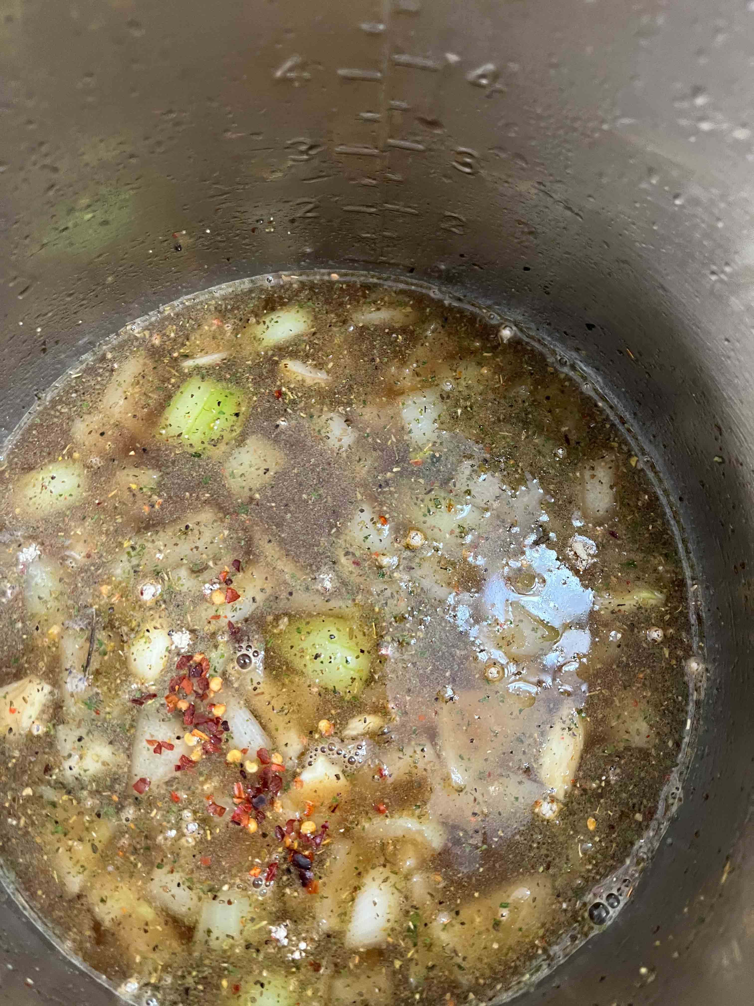 deglaze the instant pot insert with broth