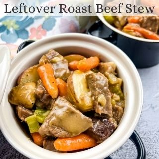 leftover roast beef stew in a bowl